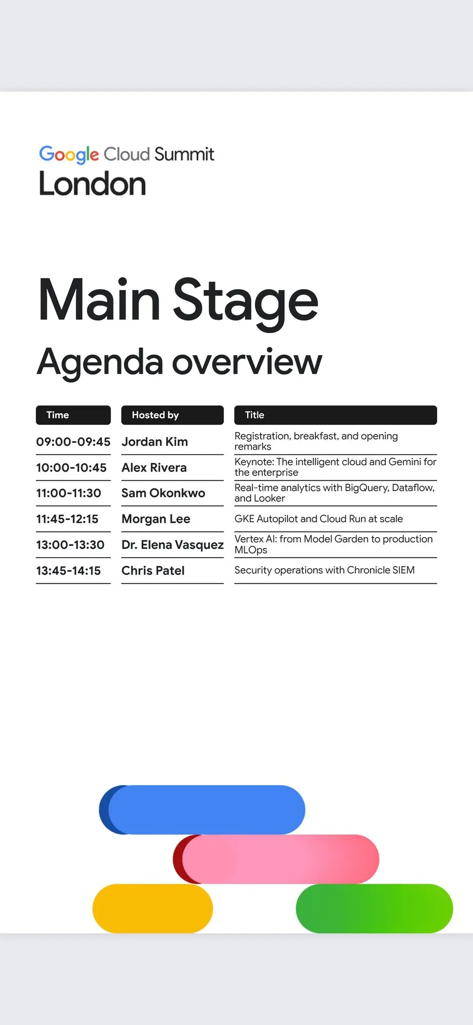 Wonder Digital Agenda Screens for Google Cloud Summit, image 2 of 15