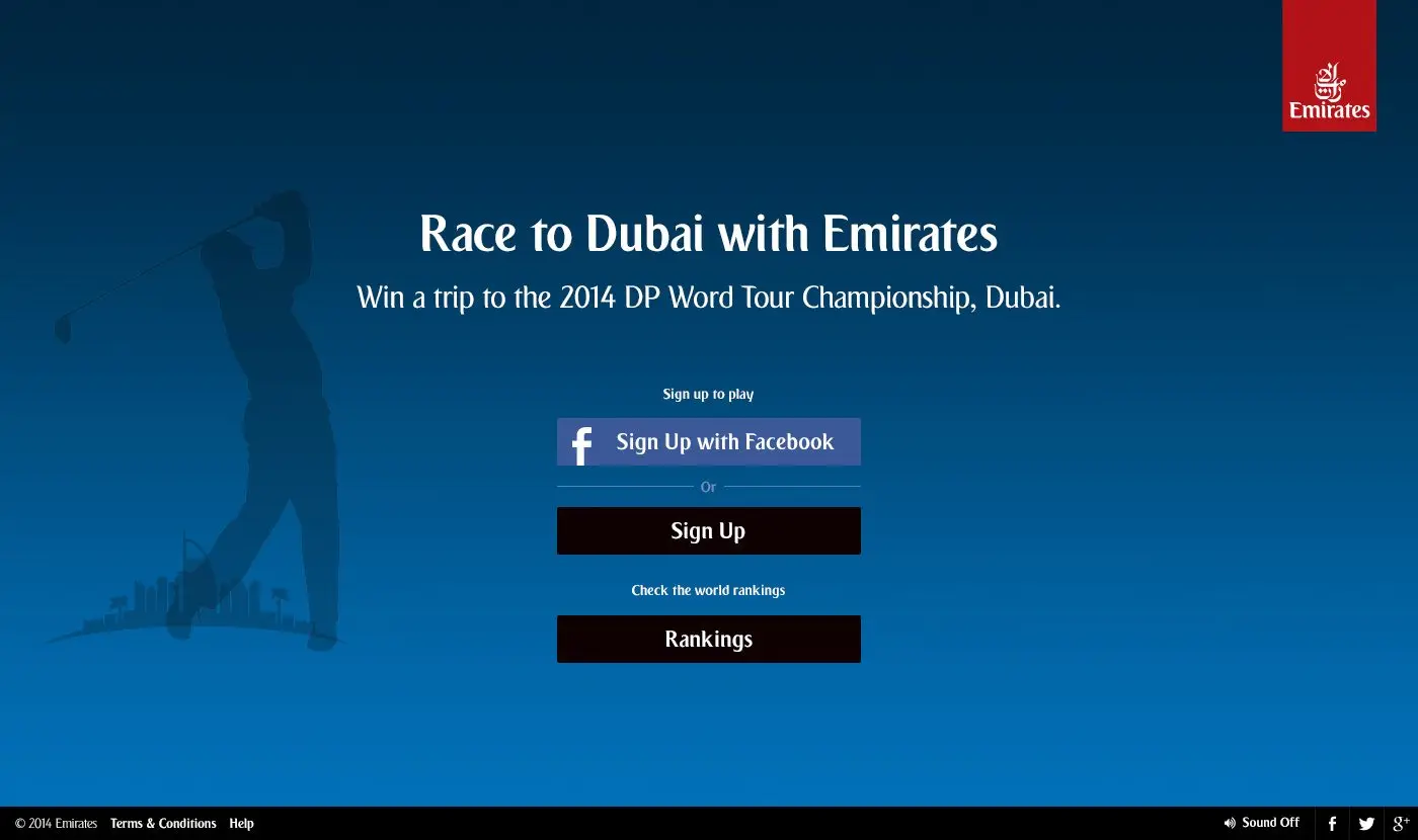 Race to Dubai with Emirates Golf Game