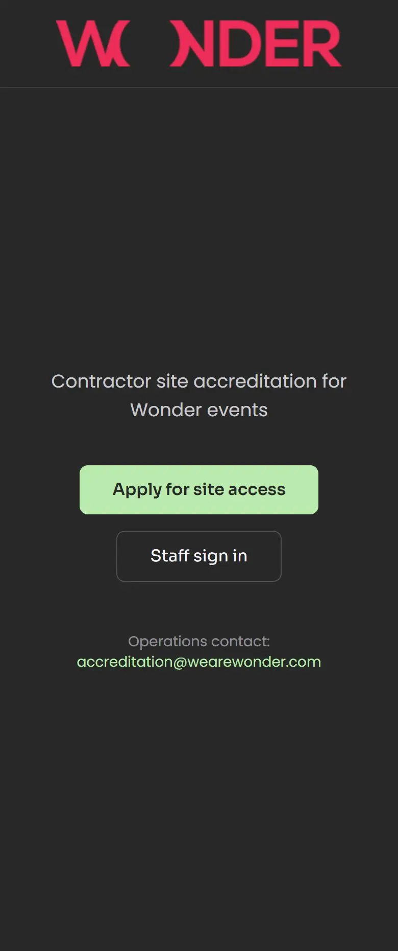 Wonder Contractor Accreditation App, image 1 of 13